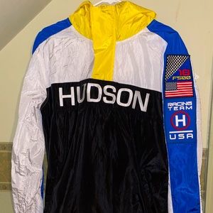 NWT Hudson Yellow/Blue Racing Windbreaker Jacket